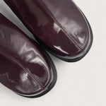 535A Bond Carter Leather and Wood Clog Shoes in Deep Cocoa Top View