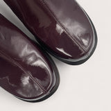 535A Bond Carter Leather and Wood Clog Shoes in Deep Cocoa Top View