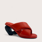 535A Bond Marlowe Leather and Wood Sandals Shoes in Bauxite Three Quarter View